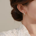 Light Luxury Zircon Electroplated Earrings