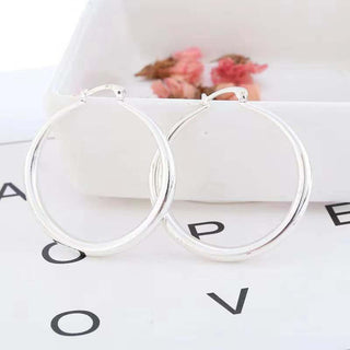 Buy silver High Profile Fashion Simple Glossy Big Circle Earrings