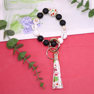 Buy 2-style Christmas Silicone Beads Key Pendants Bracelet