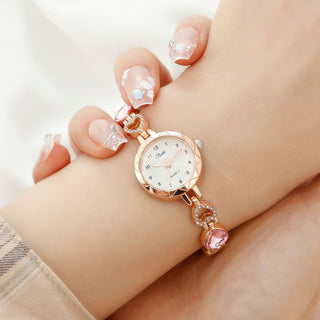 Buy pink-single-watch Women&#39;s Simple Disc Light Luxury Quartz Bracelet Jewelry Watch