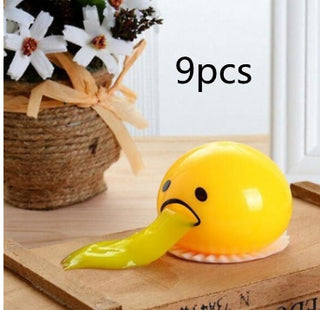 Buy yellow9pcs Puking Ball Brother Egg Yolk Pinch Vomit Spoof And Play Tricky Toys