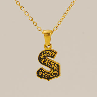 Buy gold-s Letter Necklace Titanium Steel No Fading Women