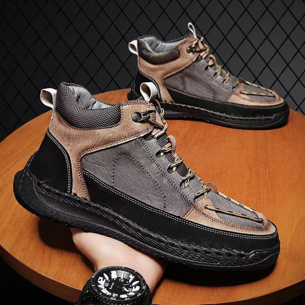 High-end Leather Martin Boots Men's Versatile High-top Shoes