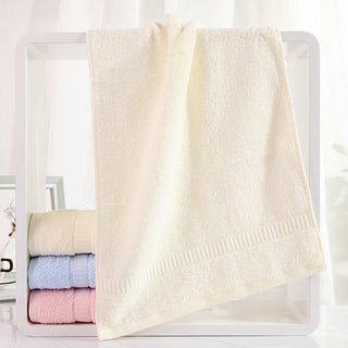 Buy light-yellow Household Fashion Pure Cotton Towel Plain