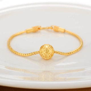 Buy fortune-prosperous-bracelet Alluvial Gold Ancient Gold Color Pure Copper Blessing Card Lucky Beads Bracelet