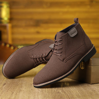 Buy brown Men's High-top Leather Shoes