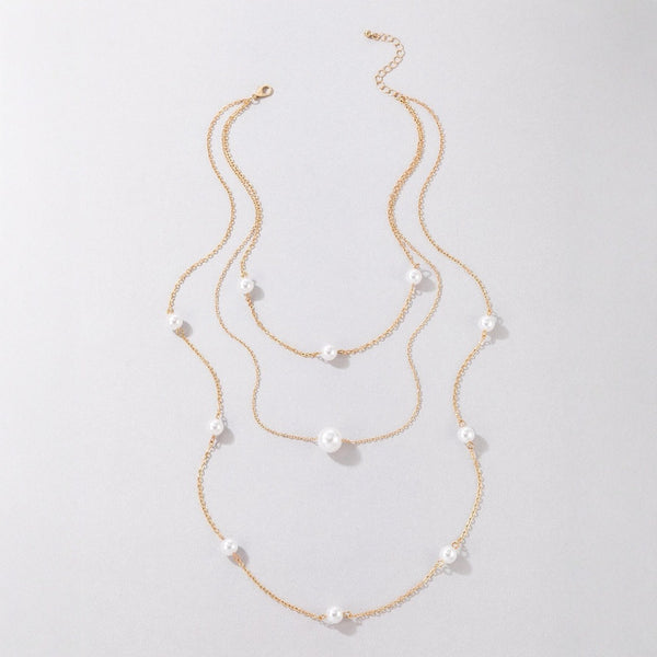 Pearl Long Multi-layer Necklace Fashion