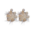 Christmas Snowflake Earrings Women's Full Diamond Pearl Plush Earrings