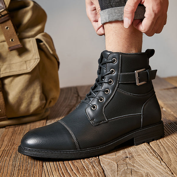 Men's Retro Lace Up High-top Martin Boots