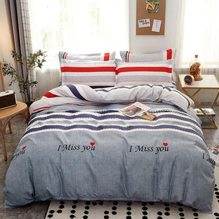 Buy shanghai-gentleman Cover Set Bed Cotton Quilt Bedsheet Bedding Duvet Fitted