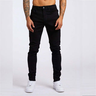 Buy black Men&#39;s Fashion Casual Slim Fit High Waist Jeans