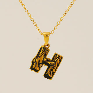 Buy gold-h Letter Necklace Titanium Steel No Fading Women