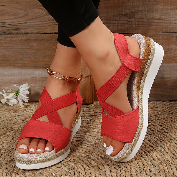 Women Cross-strap Wedge Sandals