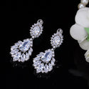 Stylish Water Drop White Gold Zircon Earrings