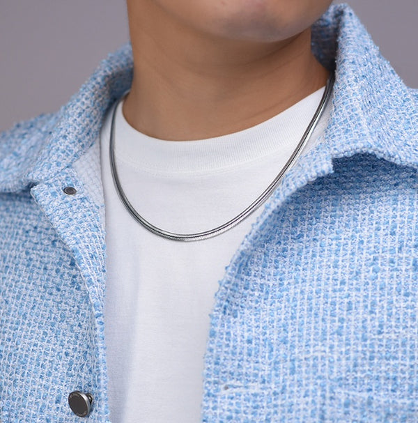 Flat Snake Chain Necklace For Men And Women