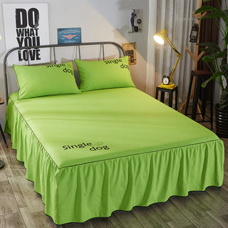 Buy green Beauty bed cover brushed bed skirt