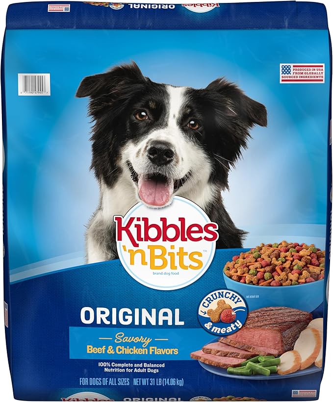 Kibbles 'n Bits Original Dry Dog Food, Savory Beef & Chicken Flavors for Adult Dogs