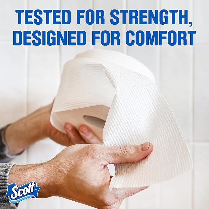 Scott ComfortPlus Toilet Paper, 12 Double Rolls, 231 Sheets per Roll, 1-Ply Toilet Tissue