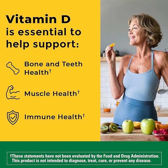 Nature Made Vitamin D3 1000 IU – Bone, Muscle & Immune Support, 300 Softgels