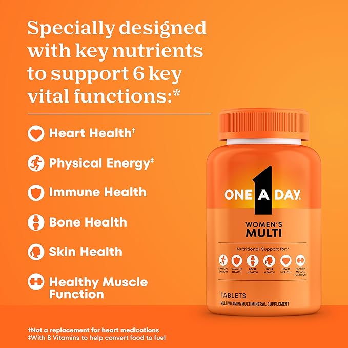 One A Day Multivitamin for Women- Daily Vitamins for Woman with Biotin, Calcium, Folic Acid, Iron & Zinc, Complete Women’s Vitamins, 200 Ct