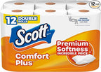 Scott ComfortPlus Toilet Paper, 12 Double Rolls, 231 Sheets per Roll, 1-Ply Toilet Tissue