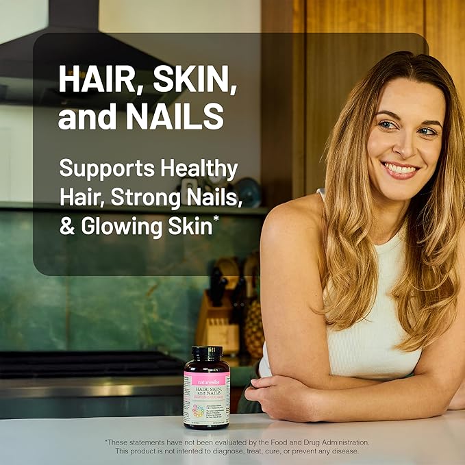 NatureWise Hair Skin & Nails Vitamin – Biotin 5000mcg with Collagen & Hyaluronic Acid – Women’s Multivitamin, 150 Softgels (50-Day Supply) Secondary image