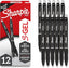Sharpie S-Gel Gel Pens – Black Barrel, 0.7mm Medium Point, 12 Pack – Smooth Black Ink for Writing, Journaling & Note-Taking