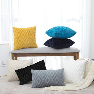 Rhombus Cut Flower Nordic Style Sofa Living Room Office Pillow