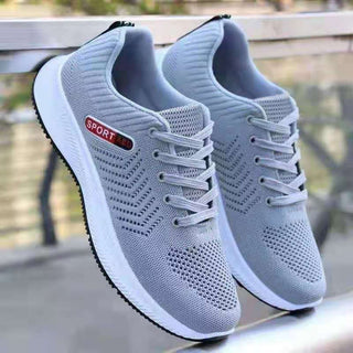 Buy grey New Men&#39;s Flying Weaving Mesh Shoes Flying Weaving Sports Shoes