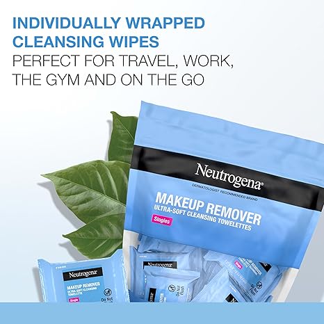 Neutrogena Makeup Remover Wipes – Alcohol-Free Cleansing Towelettes, 20 Count