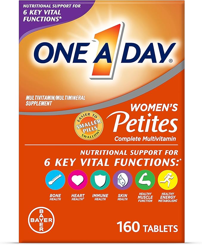 One A Day Women’s Petites Multivitamin,Supplement with Vitamin A, C, D, E and Zinc for Immune Health Support, B Vitamins, Biotin, Folate (as folic acid) & more,Tablet, 160 count Main image
