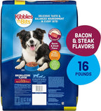 Kibbles 'n Bits Dry Dog Food, Savory Bacon & Steak Flavor for Adult Dogs