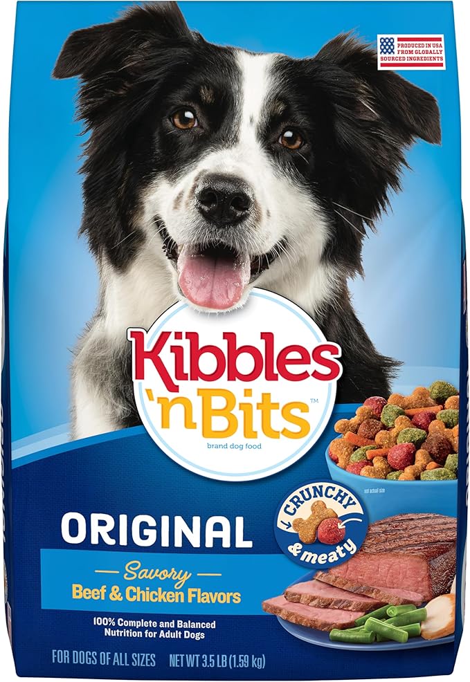 Kibbles 'n Bits Original Dry Dog Food, Savory Beef & Chicken Flavors for Adult Dogs