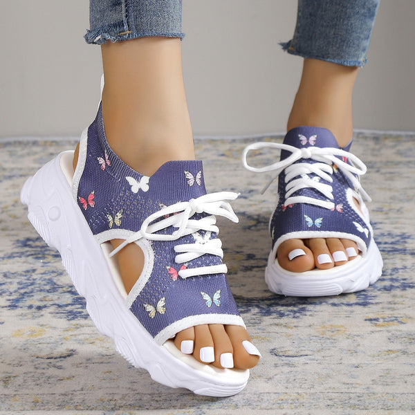 Women Print Lace-up Sports Sandals