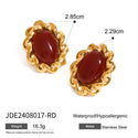 Fashion Stainless Steel Agate Resin Epoxy Earrings