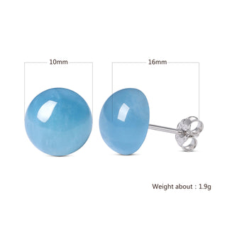 Women's Natural Aquamarine Matching Ear Studs