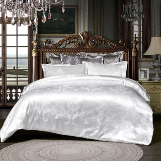 Buy white Jacquard duvet cover set