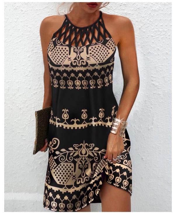 Women Fashion Print Casual Dress