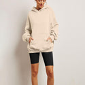 Women's Fleece Loose Sweatshirts With Pocket Long Sleeve Pullover Hoodies