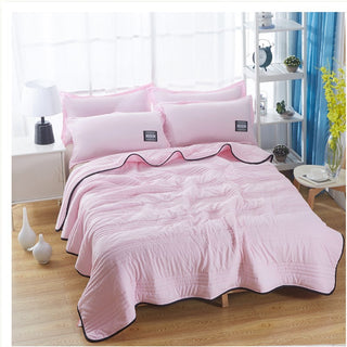 Buy pink Cooling Blankets Pure Color Summer Quilt Plain Summer Cool Quilt Compressible Air-conditioning Quilt Quilt Blanket