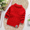 Plush Thick Knitted Fir Bottoming Shirt Baby Children Round Neck High