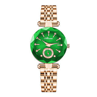 Buy 6012-rose-shell-green-surface Women&#39;s Fashion Simple Cut Quartz Watch