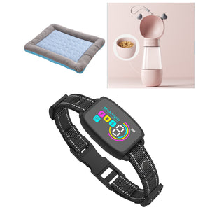 Buy black-set Smart Automatic Anti Barking Dog Collar Rechargeable Bark Stopper Stop Barking HD Digital Display IP67 Waterproof Collar For Dogs Pet Products