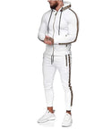 Men's sports suit solid color casual wear with hood