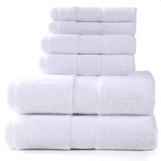 Buy white 6 Pieces Cotton Towel Set