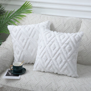 Buy white Rhombus Cut Flower Nordic Style Sofa Living Room Office Pillow