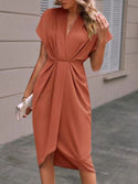 Women's V-neck Batwing Sleeve Dress