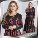 Rose Print Robe Dubai Dress