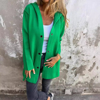 Women's Single-Breasted Cardigan Fashion Loose Solid Color Jacket