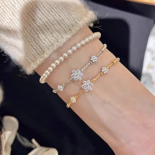 Zircon Flower Bracelet Female Special-interest Design